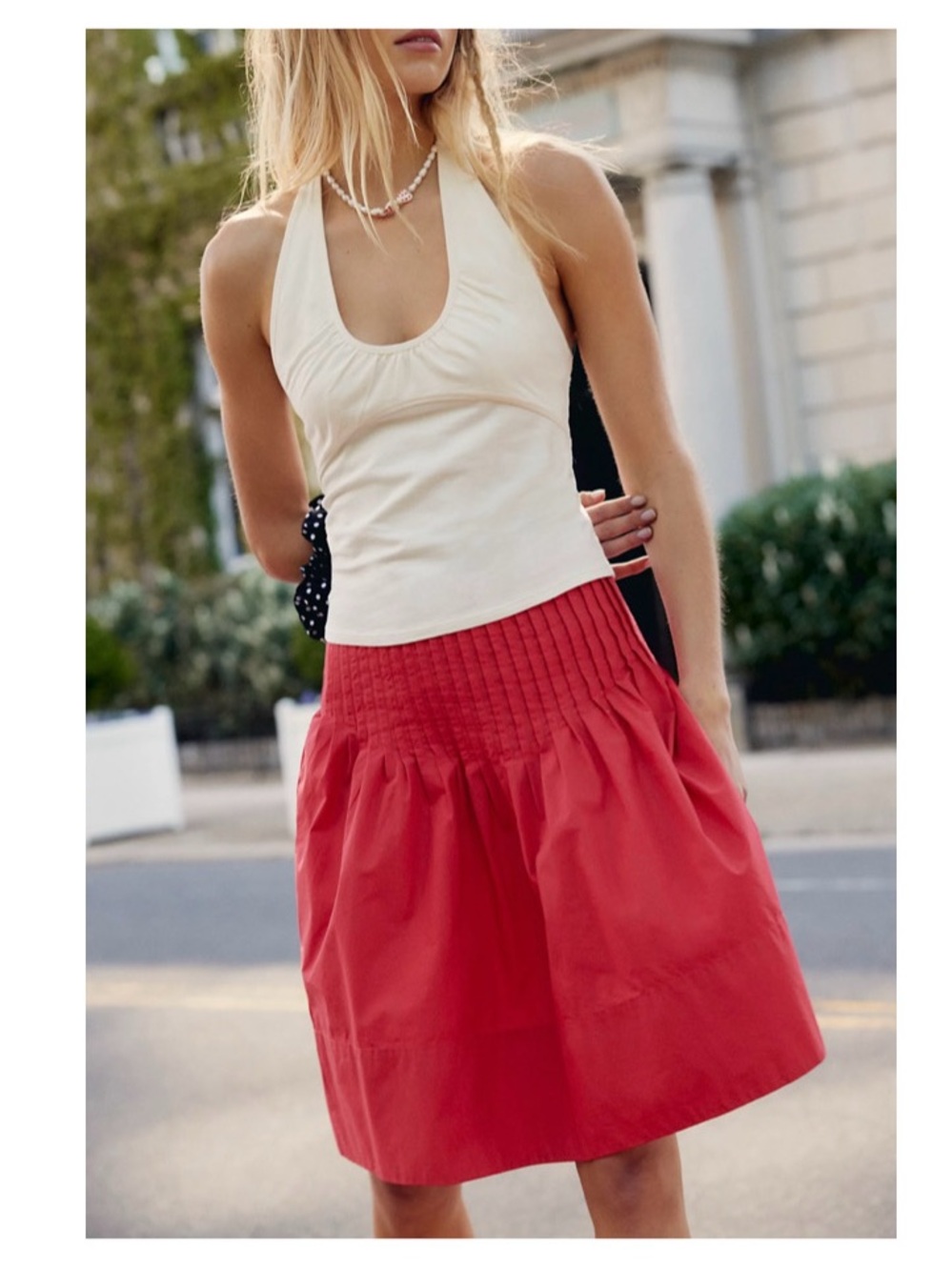 Free People Peyton Pintuck Midi Skirt Size 4
